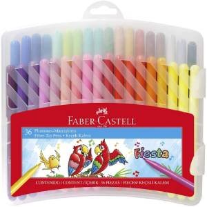 Marcadores punto fino base agua 36 piezas